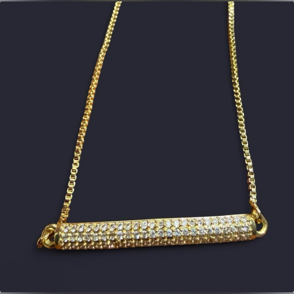 Gold Pavé Bar Bracelet- Women's Jewelry